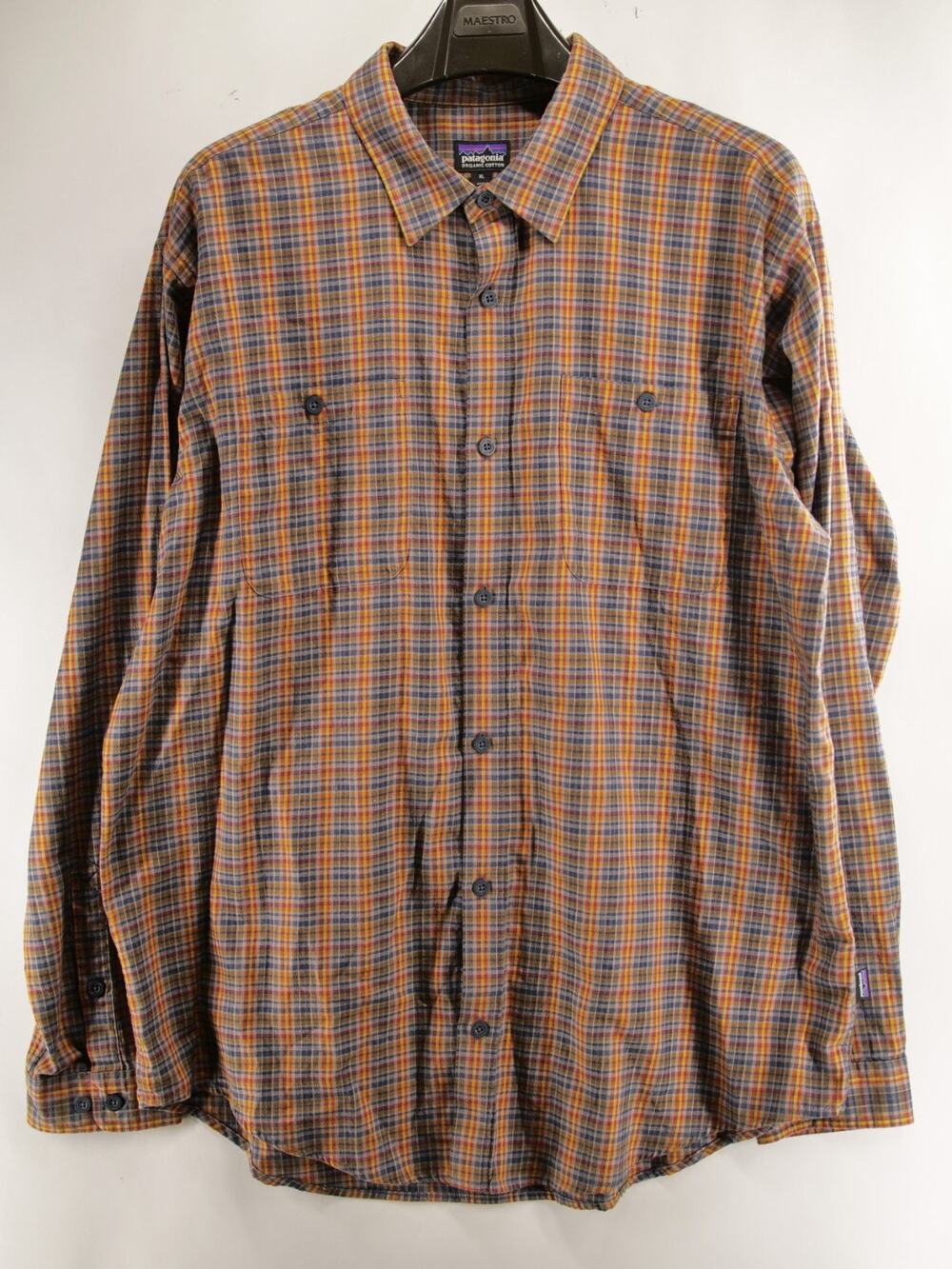Patagonia Fjord Flannel Shirt Mens XL Long Sleeve Plaid Organic Cotton Worn Wear